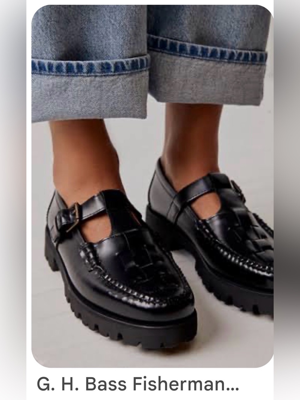 G.H. Bass & Co. Fisherman Mary Jane loafers Black Leather 8.5 - Picture 2 of 13